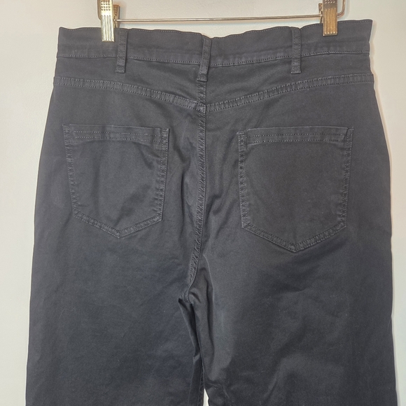 KOTN Egyptian Cotton Crop Wide Leg Trouser Black, Sz 12 - Picture 5 of 9